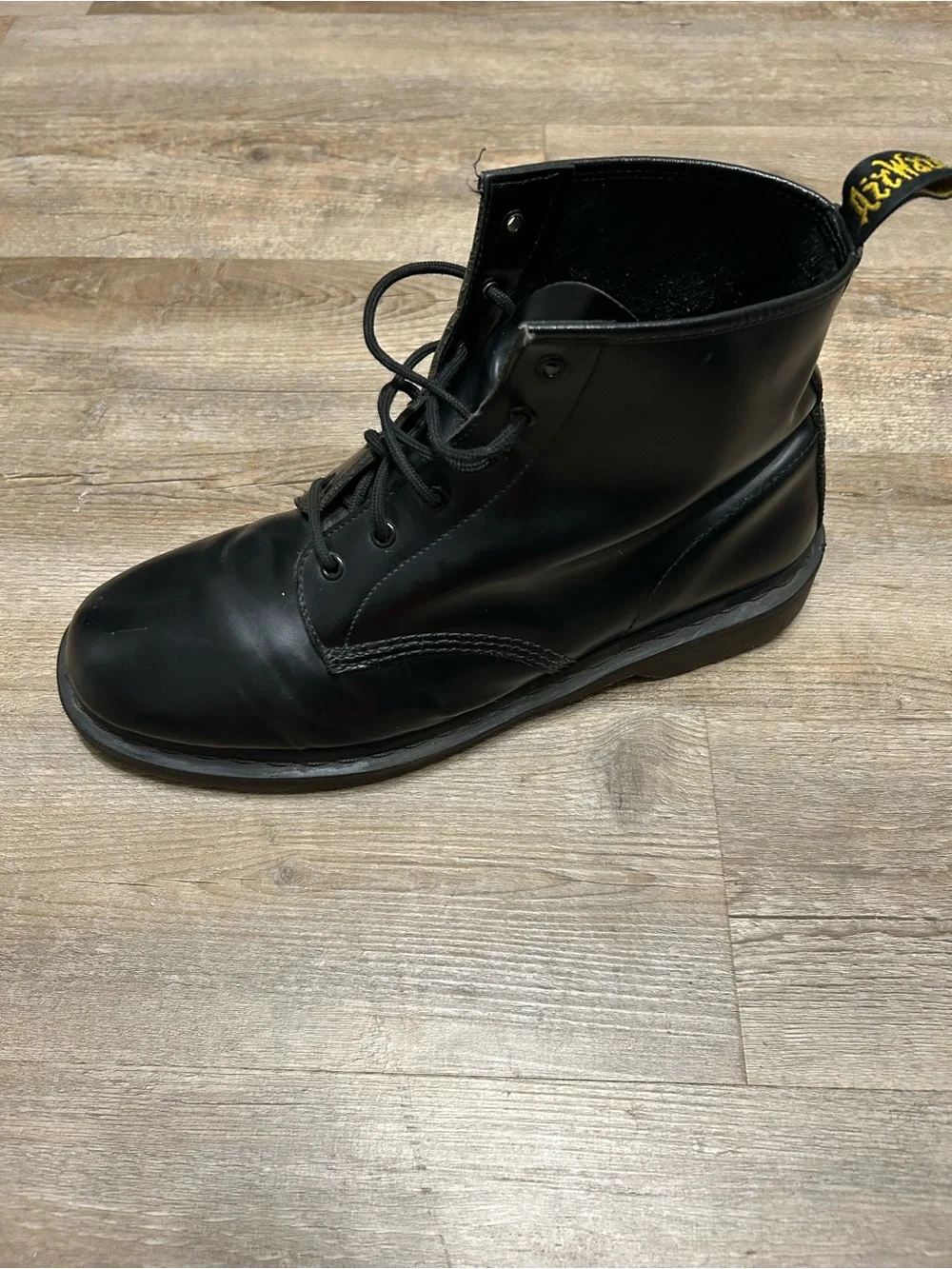 Dr. Martens Men Size 14 Black Leather Combat Lace-Up Ankle Boots Gothic Grunge